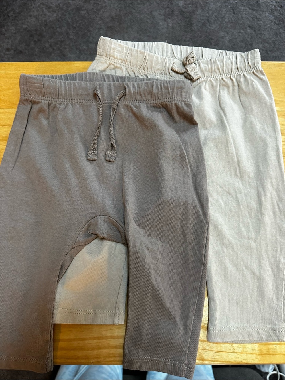 Baby Neutral Brown and Cream Kids Cotton Pull-On pants 9months
